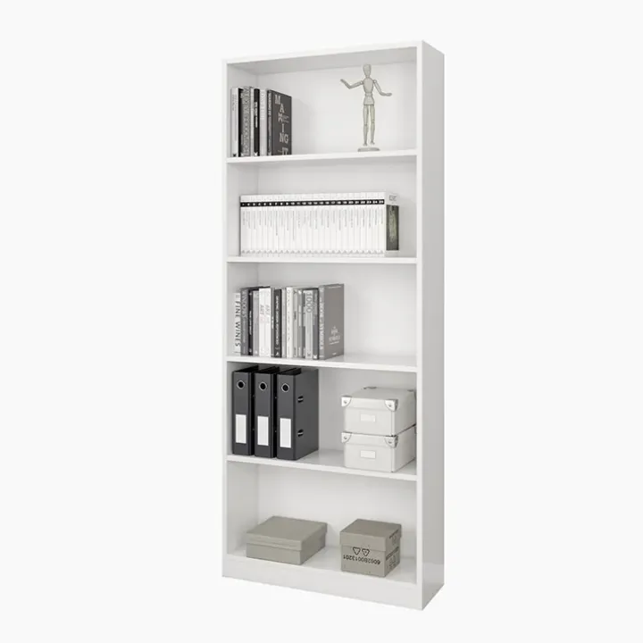 Libreria 80x201h cm moderna soggiorno bianco opaco Allan