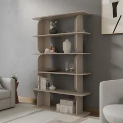 Libreria 120x185h cm moderna soggiorno cashmere Bukly