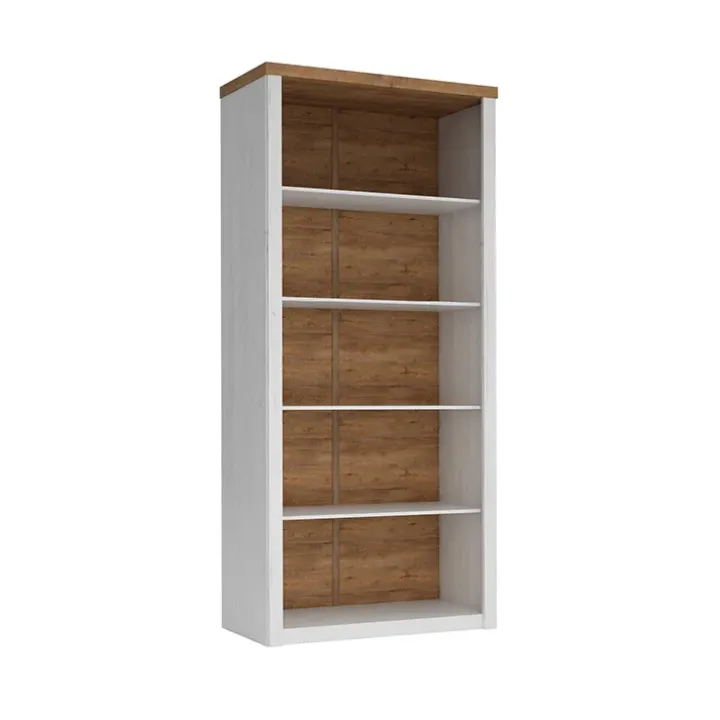 Libreria 90x198h cm 5 ripiani bianco frassinato rovere Provenza