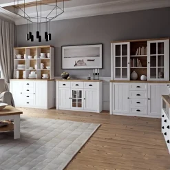 Libreria 90x198h cm 4 ripiani bianco frassinato rovere Provenza