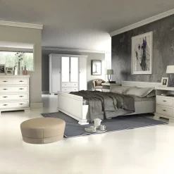 Libreria 68x193h cm 5 ripiani shabby bianco frassinato Kelly