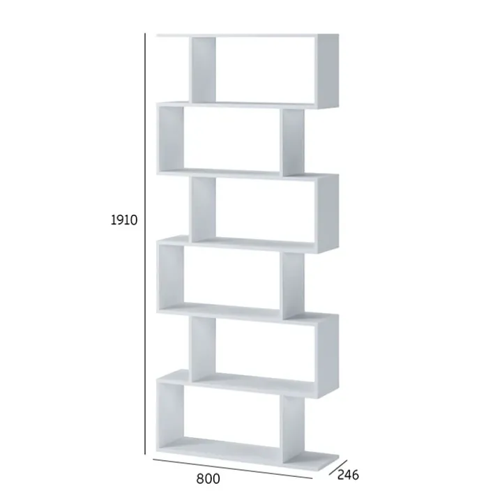 Libreria 80x191h cm ufficio moderna bianco opaco Carry