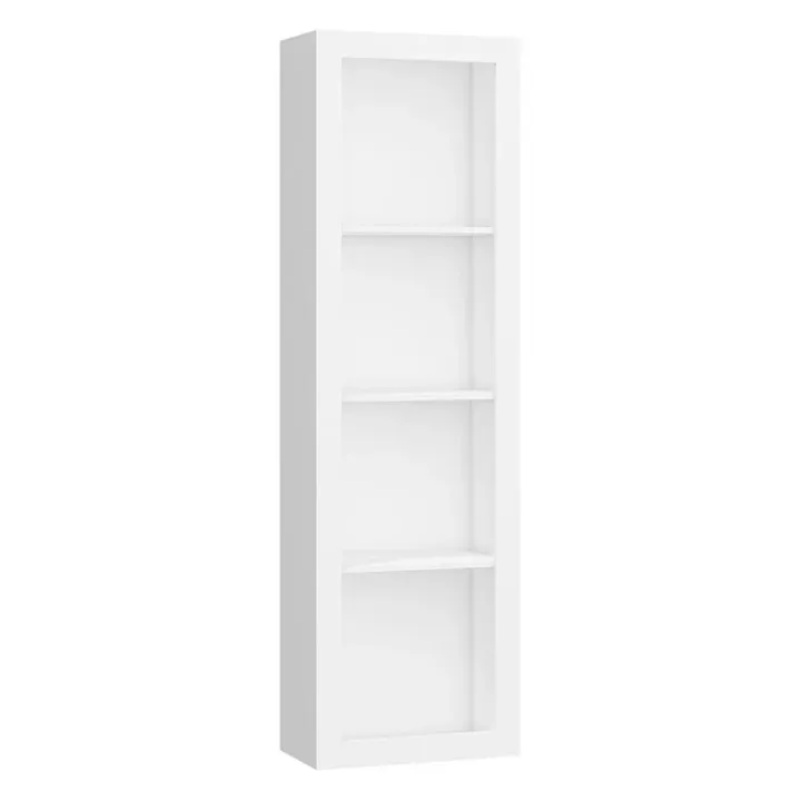 Libreria 60x198h cm 4 vani moderna soggiorno bianco opaco Xena