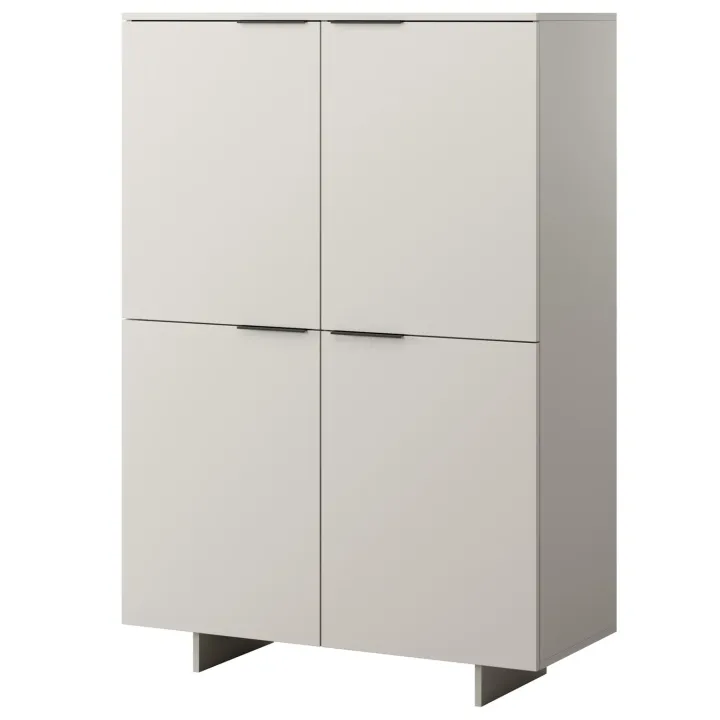 Madia alta 100x145h cm 4 ante soggiorno beige cashmere Stone