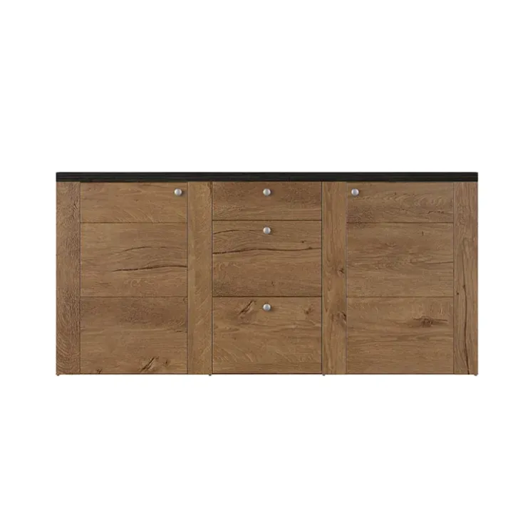 Madia con cassetti 176x85h cm 2 ante quercia rovere grigio Paloma 2