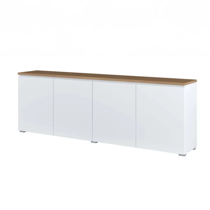 Madia moderna 200x68h cm 4 ante bianco rovere Ischia