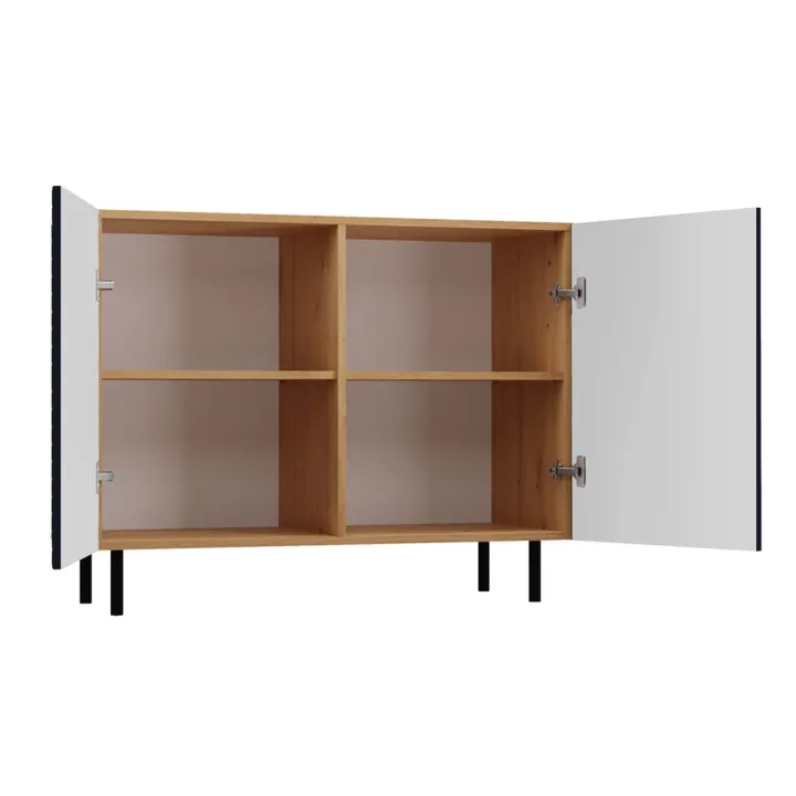 Madia moderna 100x78h cm 2 ante blu rovere cannettato Koreva