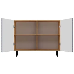 Madia moderna 100x78h cm 2 ante blu rovere cannettato Koreva