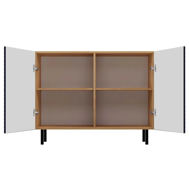 Madia moderna 100x78h cm 2 ante blu rovere cannettato Koreva