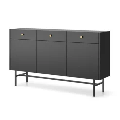 Madia moderna 155x90h cm 3 ante 3 cassetti nero Eterna