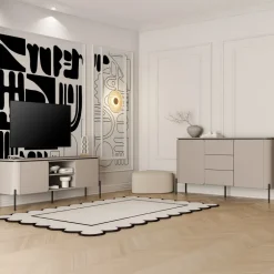 Madia moderna 163x95h cm 2 ante 3 cassetti tortora Carty