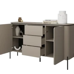 Madia moderna 163x95h cm 2 ante 3 cassetti tortora Carty