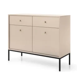 Madia moderna 104x83h cm 2 ante con cassetti soggiorno beige Glory