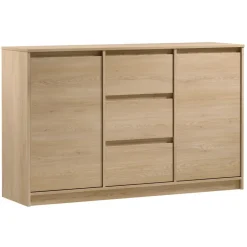 Madia moderna 138x87h cm 2 ante e 3 cassetti rovere Funny