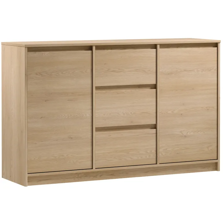 Madia moderna 138x87h cm 2 ante e 3 cassetti rovere Funny
