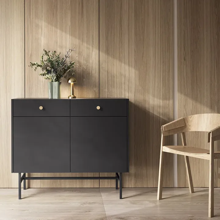 Madia moderna 105x90h cm 2 ante moderna nero Eterna