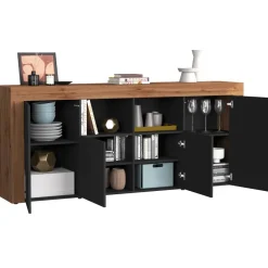 Madia moderna 200x85h cm antracite rovere Block