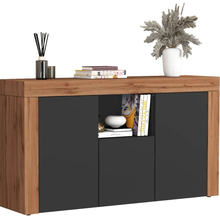 Madia moderna 155x85h cm antracite rovere Block