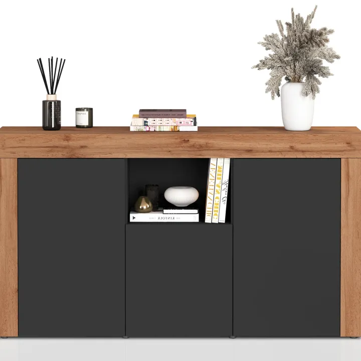 Madia moderna 155x85h cm antracite rovere Block
