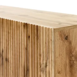 Madia moderna181x83h cm con camino elettrico cannettato quercia Essence