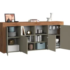 Madia moderna 200x85h cm tortora rovere Block