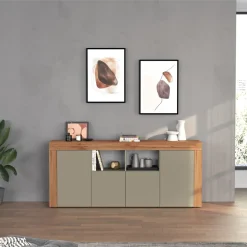 Madia moderna 200x85h cm tortora rovere Block
