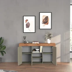 Madia moderna 155x85h cm tortora rovere Block