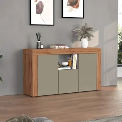 Madia moderna 155x85h cm tortora rovere Block