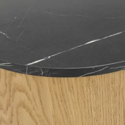 Madia moderna 184x75h cm 2 vani rovere effetto marmo nero Roundi