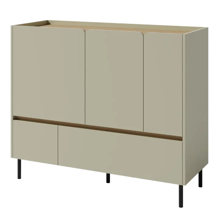 Madia soggiorno 120x105h cm 3 ante 2 cassetti verde rovere chiaro Linfa