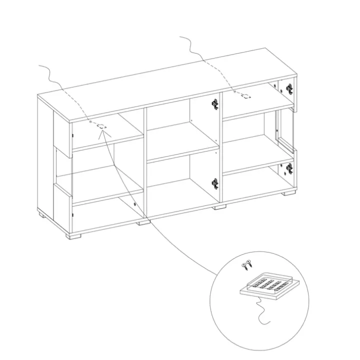 Madia sospesa 120x62h cm moderna bianco rovere Fusion