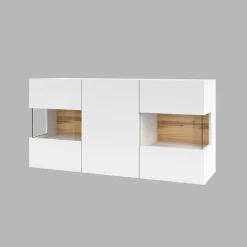 Madia sospesa 120x62h cm moderna bianco rovere Fusion