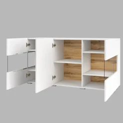Madia sospesa 120x62h cm moderna bianco rovere Fusion