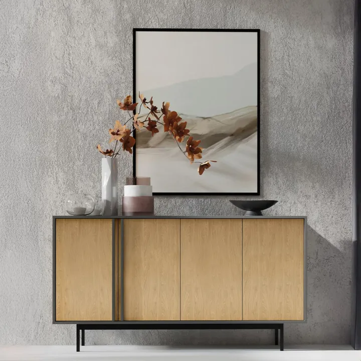 Madia 163x87 cm 4 ante antracite rovere Essenzia