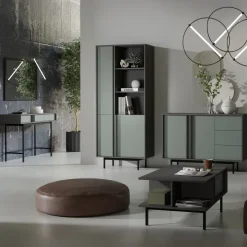 Madia 123x87 cm 2 ante 3 cassetti antracite verde Essenzia