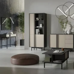 Madia 123x87 cm 2 ante 3 cassetti antracite beige Essenzia