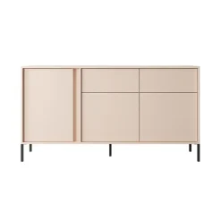Madia 153x82cm 3 ante 2 cassetti moderna beige Melly