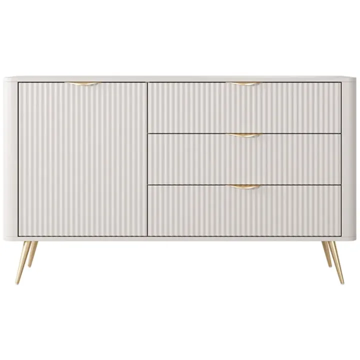 Madia 138x81h cm 1 anta 3 cassetti beige cannettato Ramis