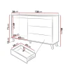 Madia 138x83h cm 1 anta 3 cassetti rovere antracite Salisburgo