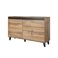 Madia 138x83h cm 1 anta 3 cassetti rovere antracite Salisburgo