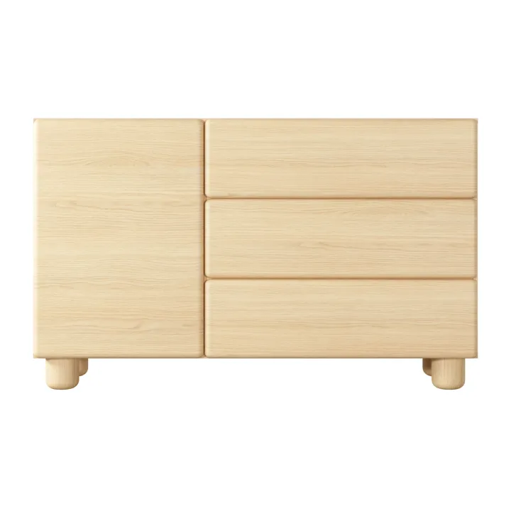 Madia 130x80h cm 1 anta 3 cassetti soggiorno rovere chiaro Mellow