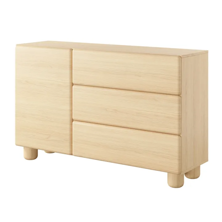 Madia 130x80h cm 1 anta 3 cassetti soggiorno rovere chiaro Mellow