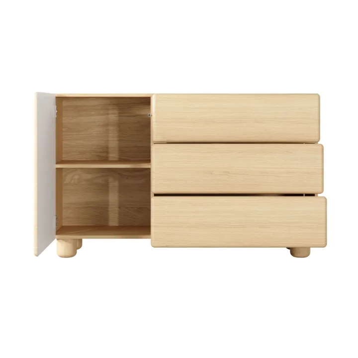 Madia 130x80h cm 1 anta 3 cassetti soggiorno rovere chiaro Mellow