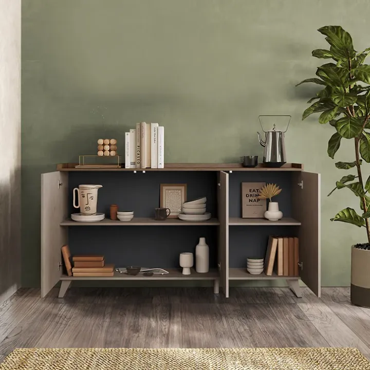 Madia 181x99h cm 3 ante bronzo rovere scuro Jonson