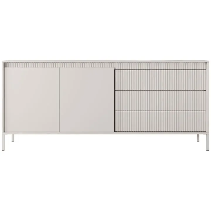 Madia 187x82h cm 2 ante 3 cassetti beige cannettato Ciar