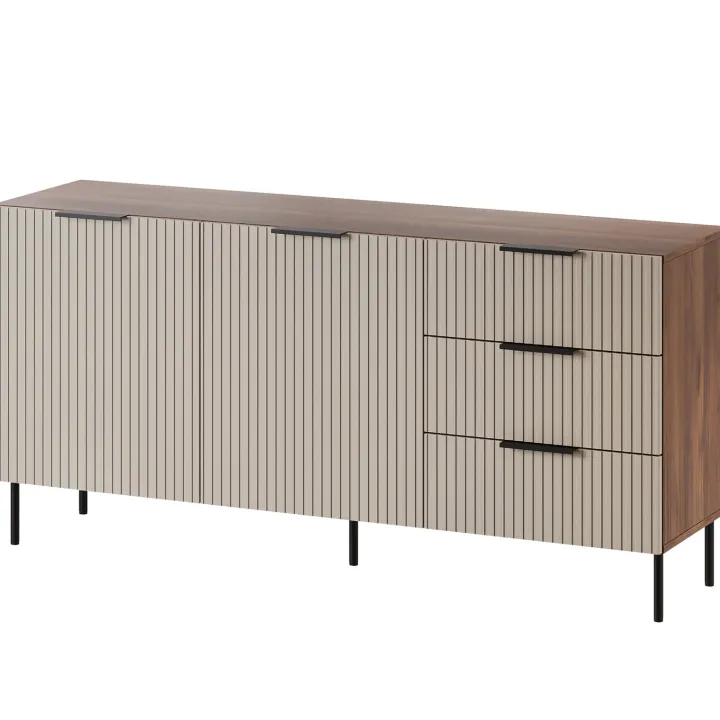 Madia 156x76h cm 2 ante 3 cassetti beige cashmere noce Serenia
