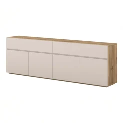 Madia 200x64h cm 4 ante 2 cassetti cashmere rovere Delia