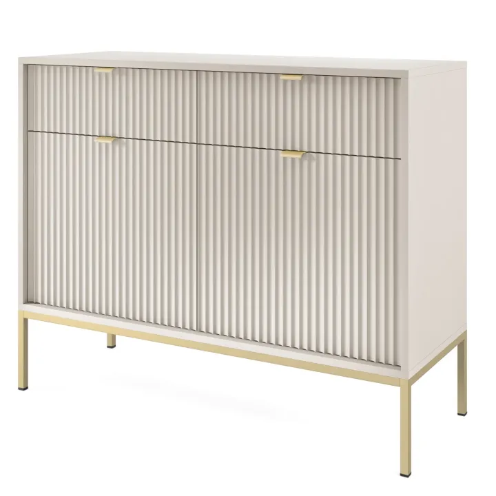 Madia 104x83h cm 2 ante 2 cassetti moderna design beige Alisa