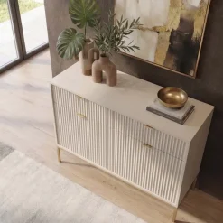 Madia 104x83h cm 2 ante 2 cassetti moderna design beige Alisa