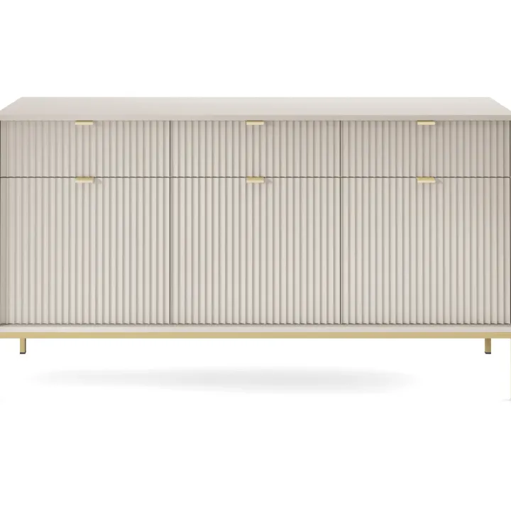 Madia 154x83h cm 3 ante 3 cassetti moderna beige Alisa